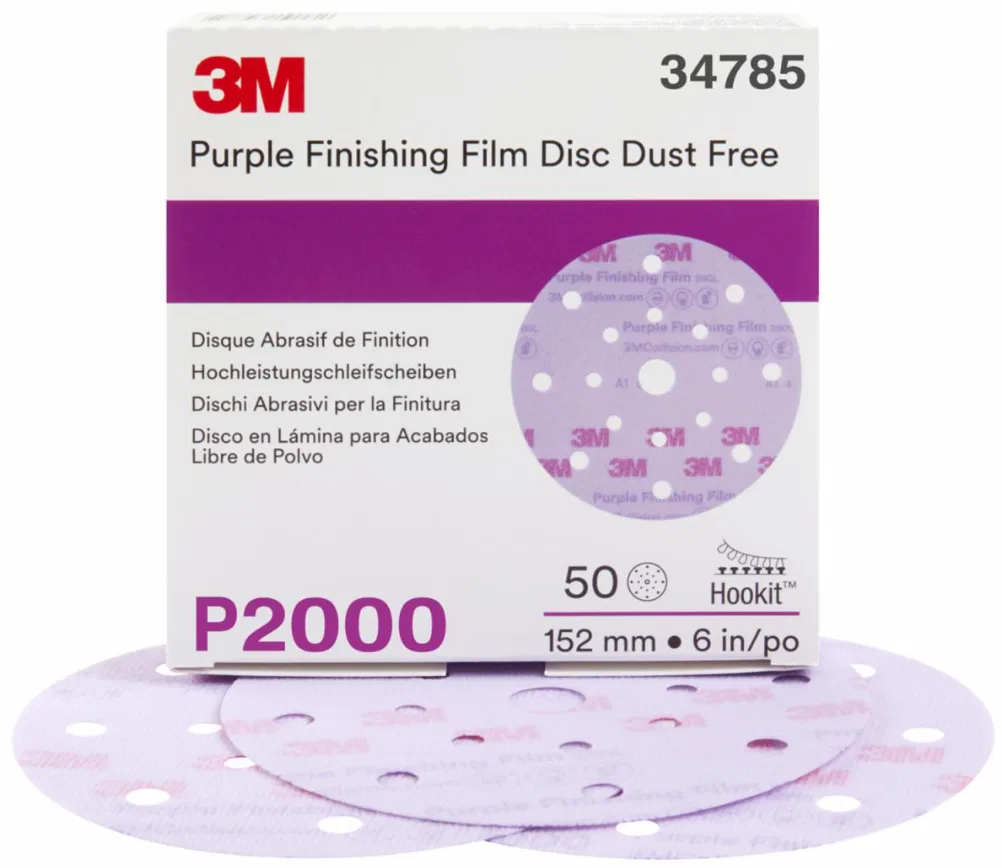 34785 – 3M Sandpaper, Sanding Disc Dust-Free Used For Repairing Large Area Paint Defects P2000 Grit 6 Inch Diameter A...
